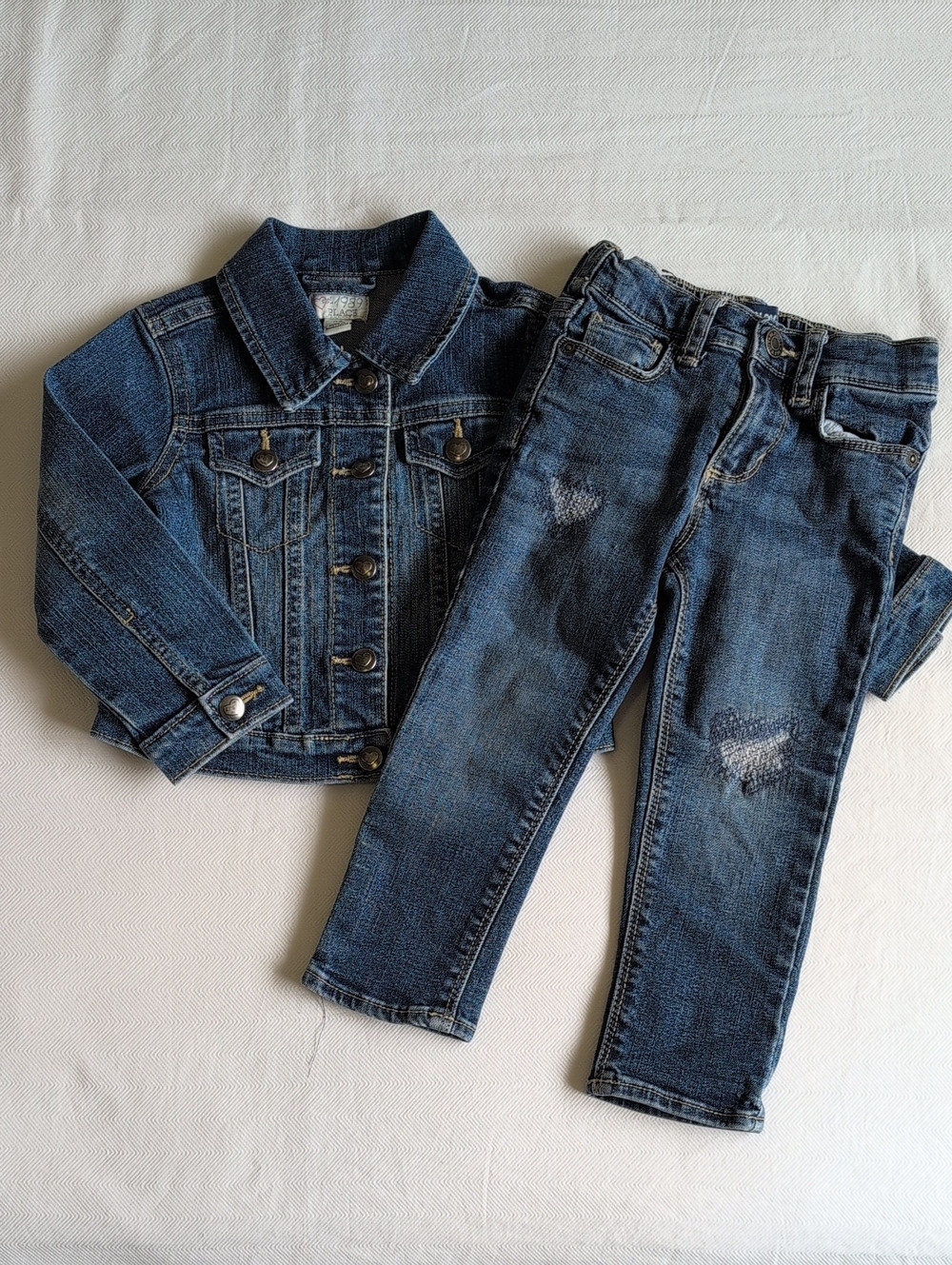 2T Toddler Girl Denim Bundle Old Navy Distressed Jeans TCP Jacket Set Lot